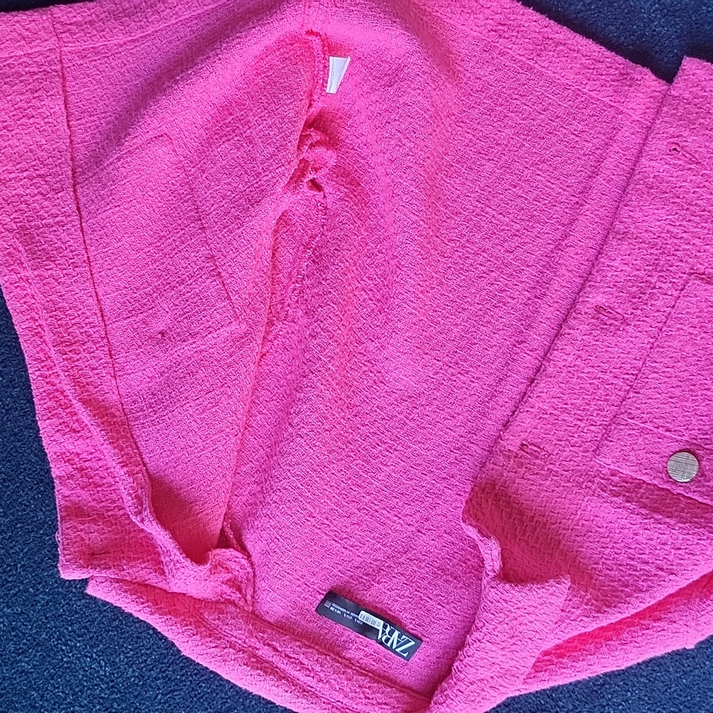 Zara Pink Textured Jacket - Picture 3 of 4